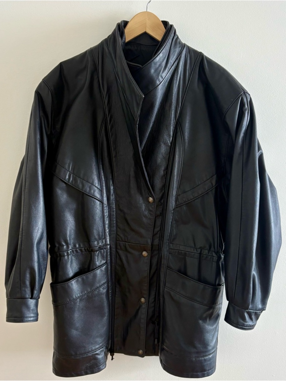 80s Vintage Black Leather Women’s Jacket - Canadian Made